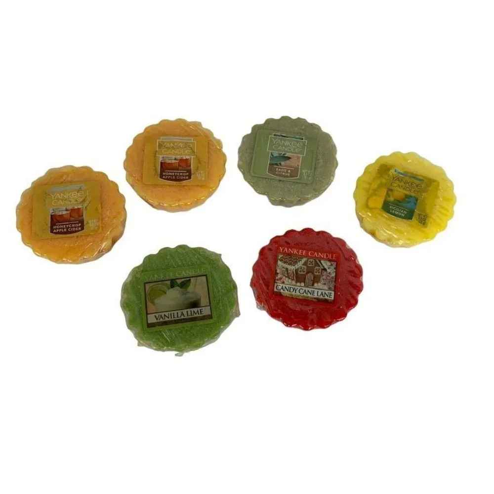 Yankee Candle Tarts Lot of 6 Assorted Scents Citrus Apple Candy Cane 0.8 oz each